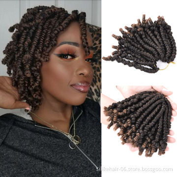8 inches Spring Twist Braiding Hair Bomb Twist Fluffy Pre looped Passion Twist Crochet Braids Synthetic Hair Extensions